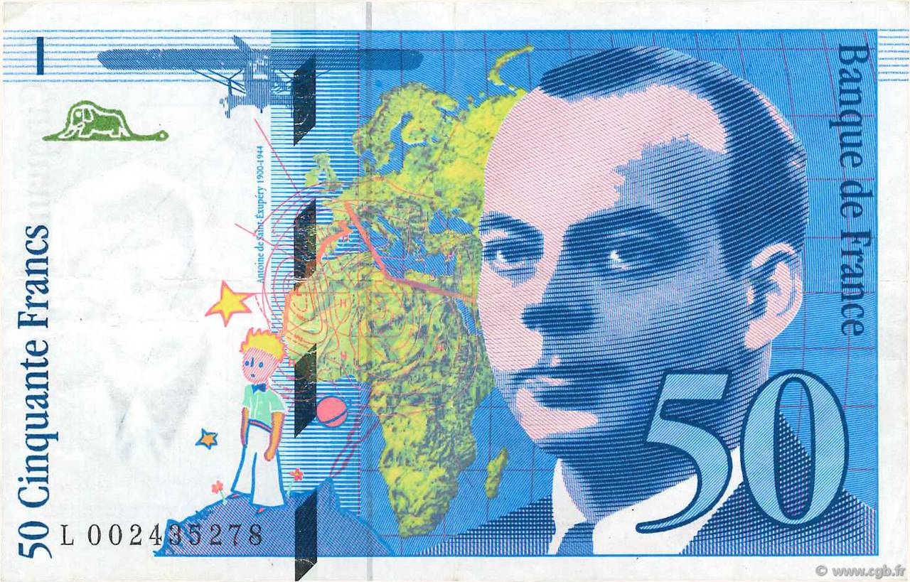 50 Francs SAINT-EXUPÉRY FRANCE  1992 F.72.01b pr.TTB