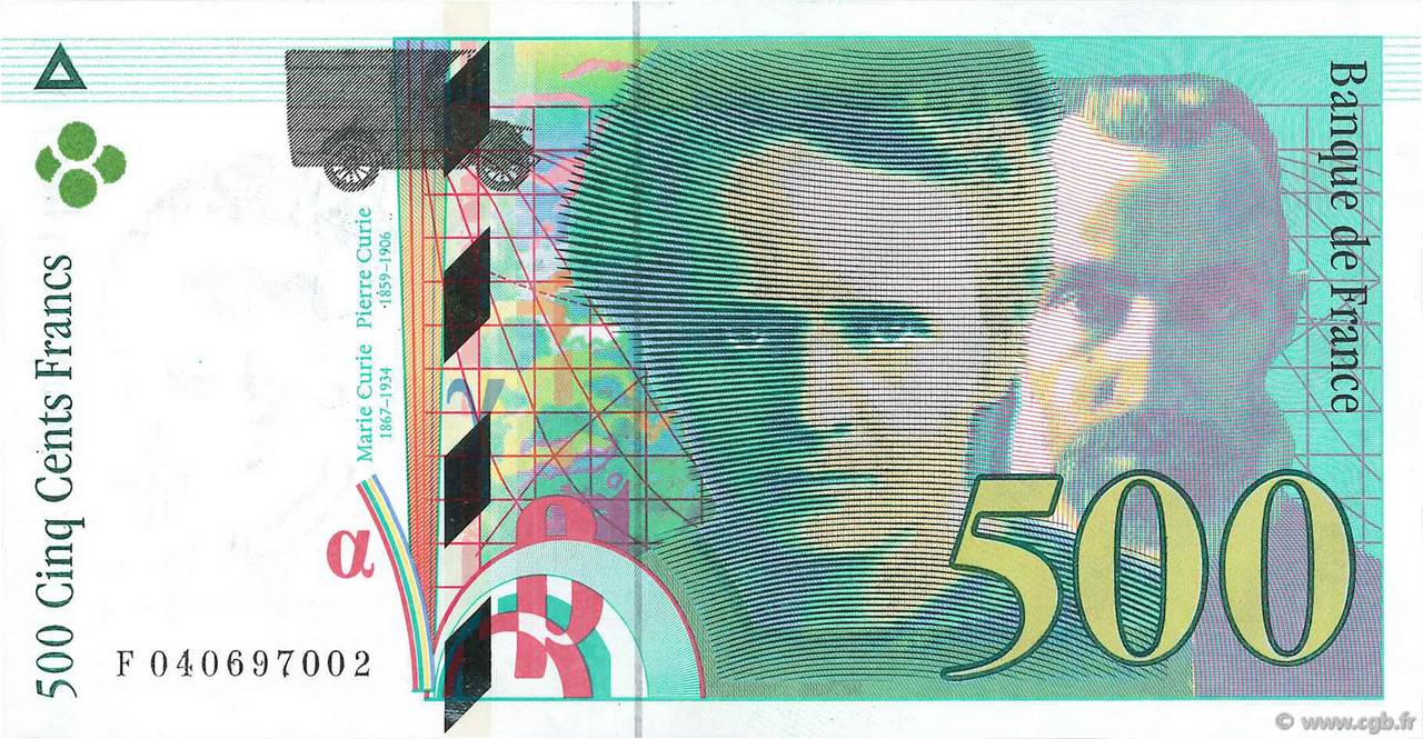 500 Francs PIERRE ET MARIE CURIE FRANCE  1998 F.76.04 pr.SPL