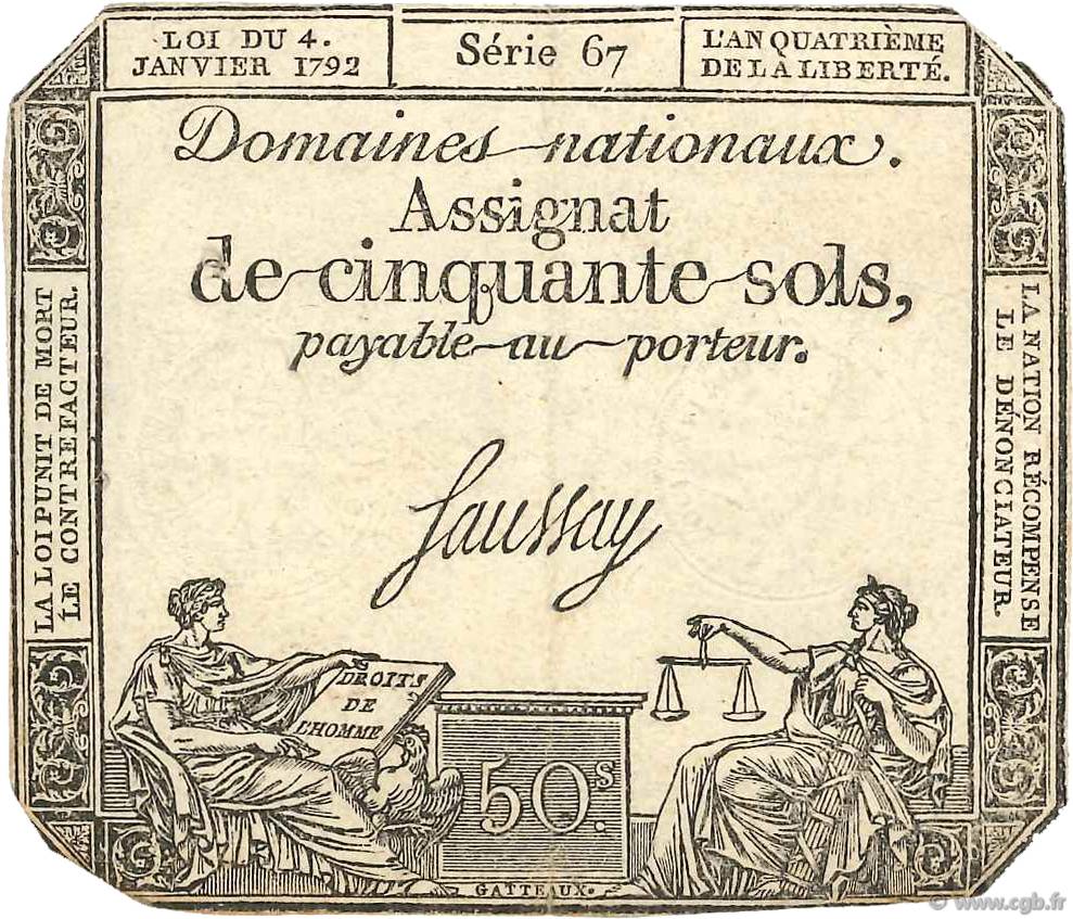 50 Sols FRANCE  1792 Ass.26a TB