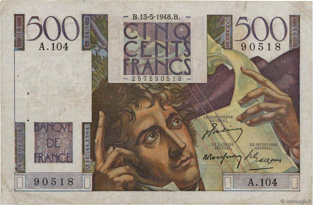 500 Francs CHATEAUBRIAND FRANCIA  1948 F.34.08 BC
