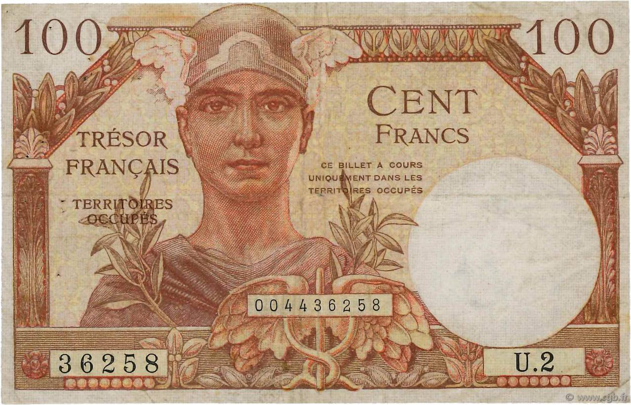 100 Francs TRÉSOR FRANÇAIS FRANCE  1947 VF.32.02 TTB