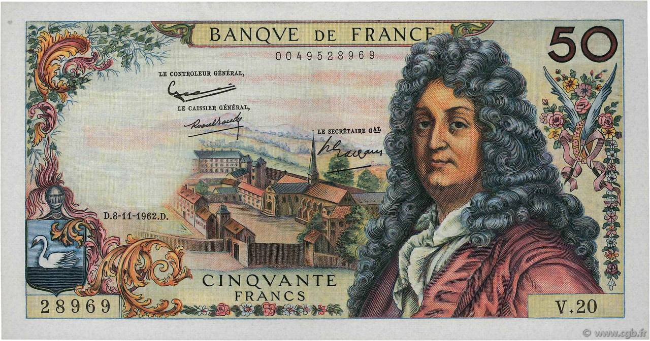 50 Francs RACINE FRANCIA  1962 F.64.02 EBC+