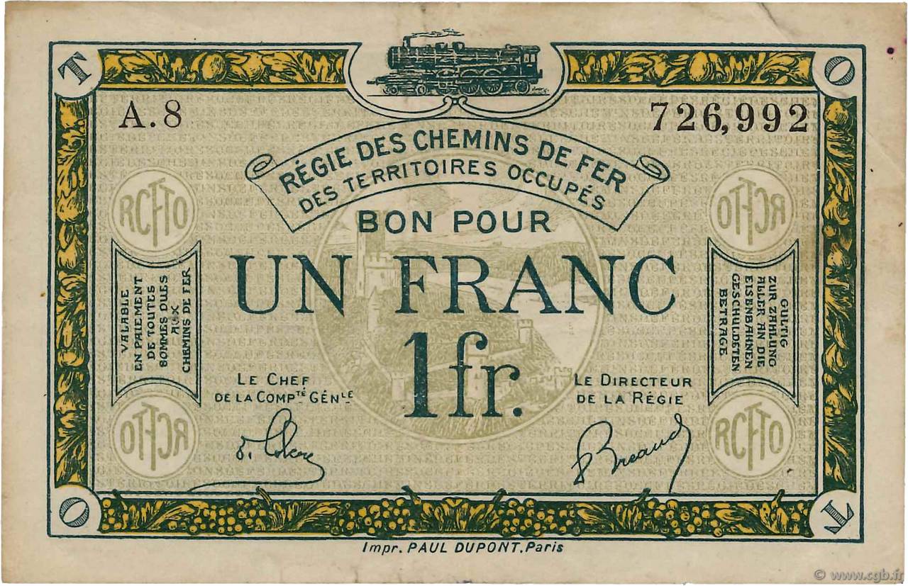 1 Franc FRANCE regionalism and miscellaneous  1923 JP.135.05 VF-