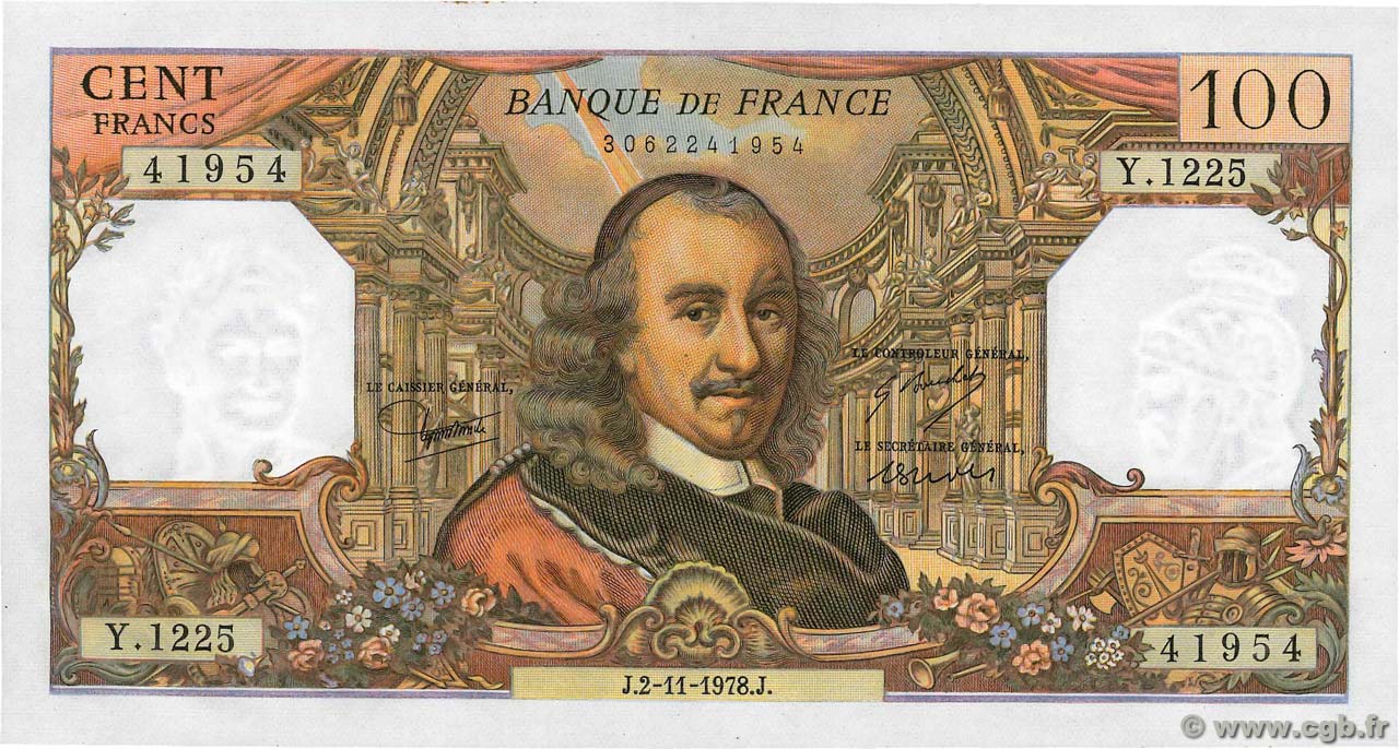 100 Francs CORNEILLE FRANCE  1978 F.65.64 SPL+
