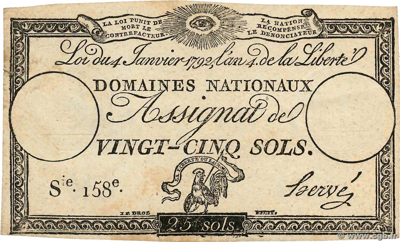 25 Sols FRANCIA  1792 Ass.25a BB