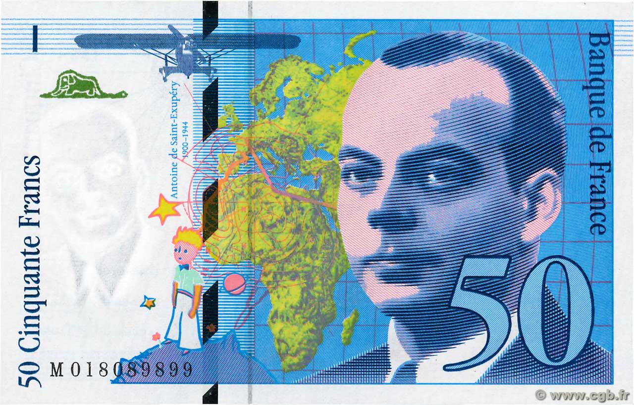 50 Francs SAINT-EXUPÉRY Modifié FRANCIA  1994 F.73.01b SC+