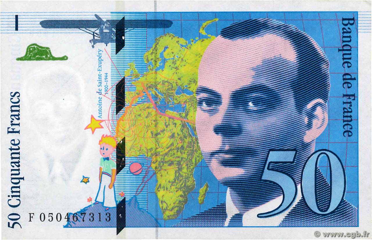 50 Francs SAINT-EXUPÉRY Modifié FRANCIA  1999 F.73.05 SPL+