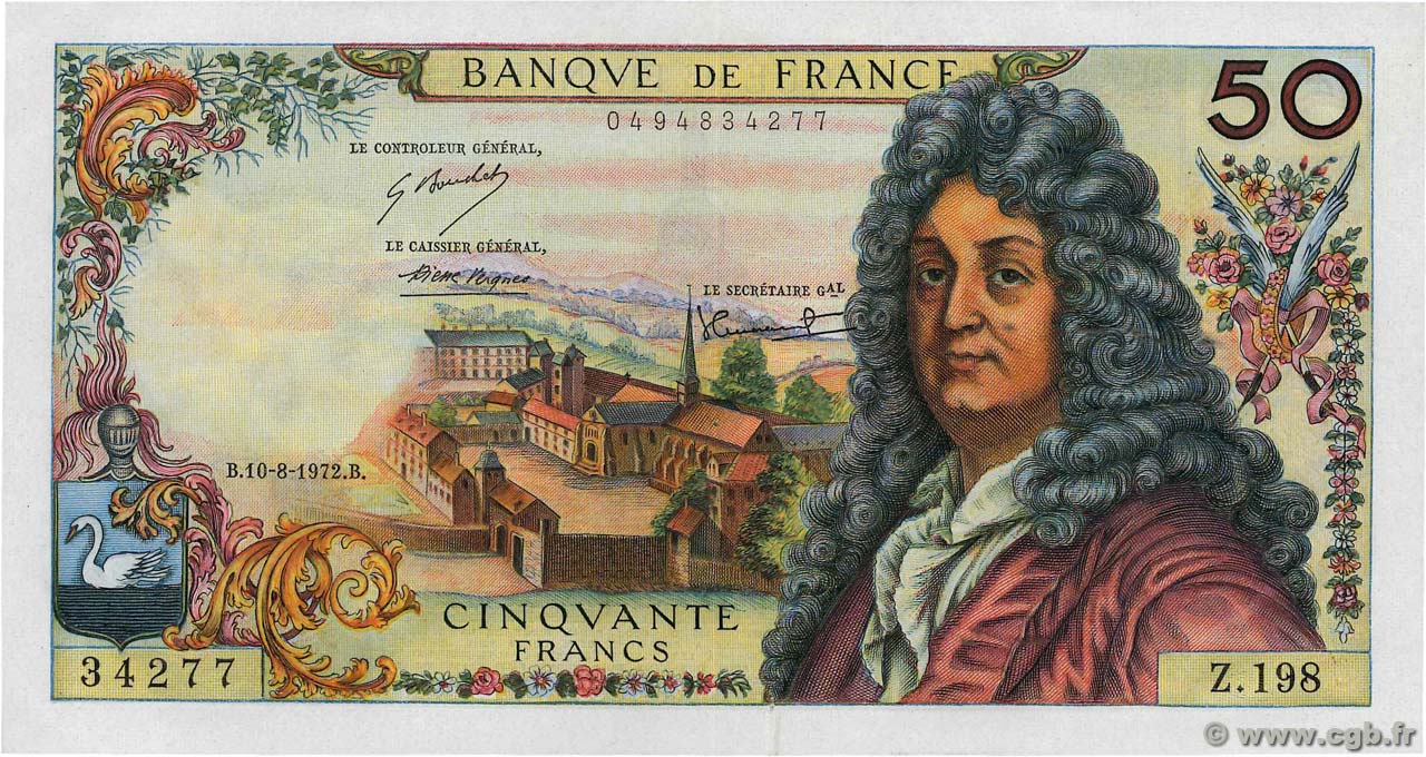 50 Francs RACINE FRANCE  1972 F.64.21 pr.SPL