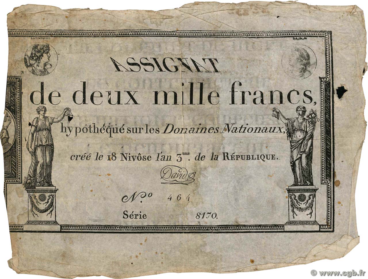 2000 Francs FRANKREICH  1795 Ass.51a SGE
