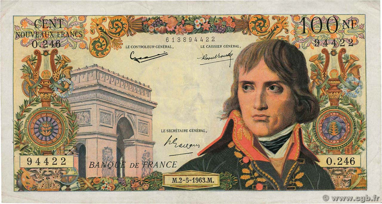 100 Nouveaux Francs BONAPARTE FRANCE  1963 F.59.21 TTB