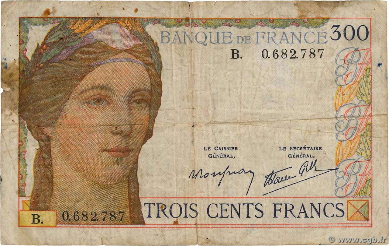 300 Francs FRANCIA  1938 F.29.01 q.B