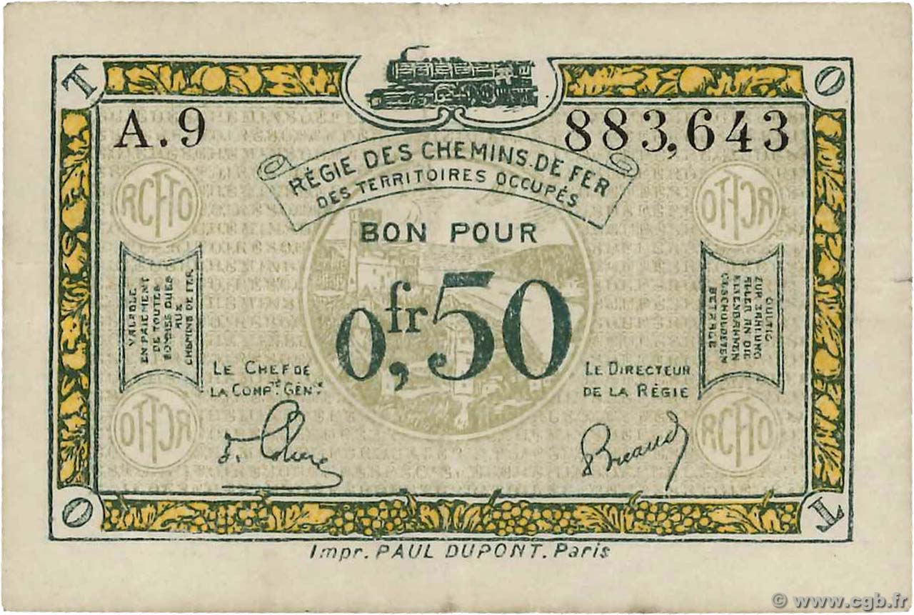 0,50 Franc FRANCE regionalism and miscellaneous  1918 JP.135.04 VF