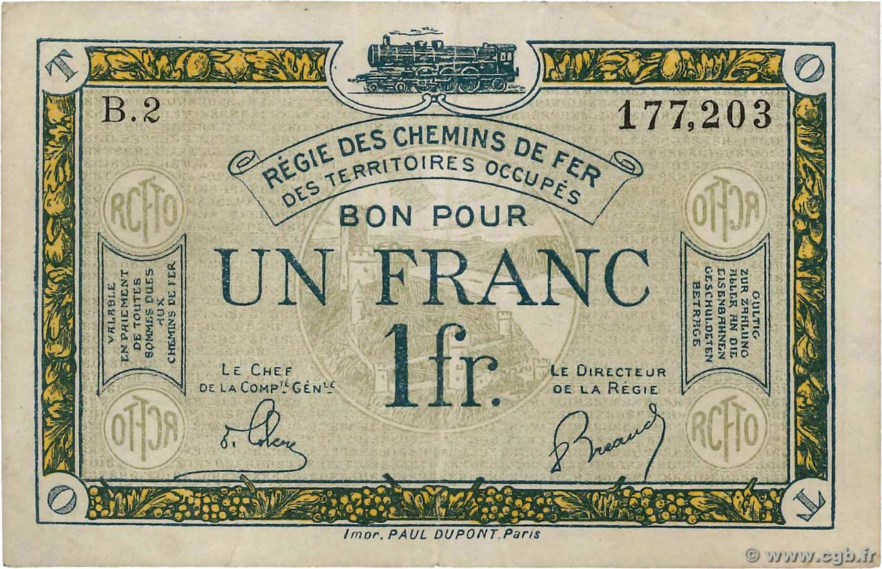 1 Franc FRANCE regionalismo y varios  1918 JP.135.05 MBC