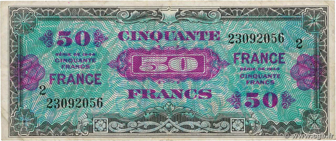 50 Francs FRANCE FRANCE  1945 VF.24.02 F