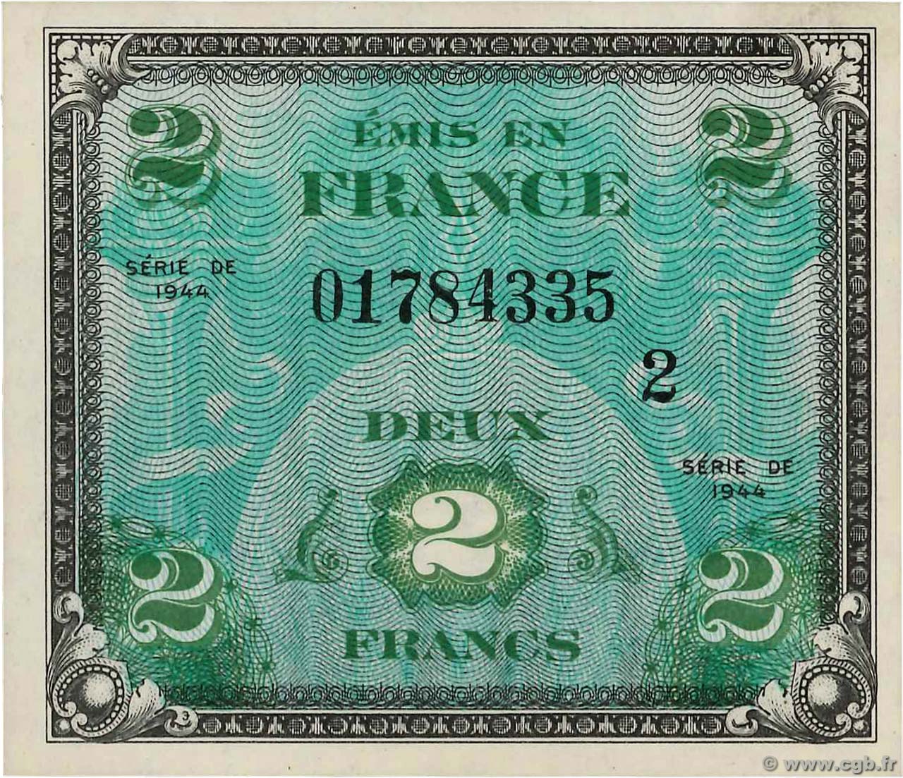 2 Francs DRAPEAU FRANCE  1944 VF.16.02 pr.SPL