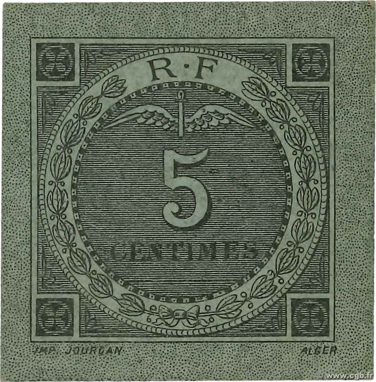 5 Centimes FRANCE regionalismo e varie Bougie, Sétif 1916 JP.139.09 AU+