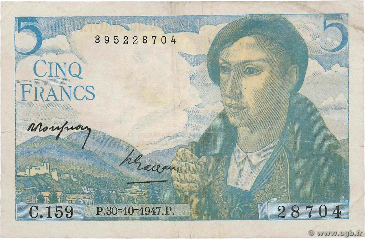 5 Francs BERGER FRANCE  1947 F.05.07a TB