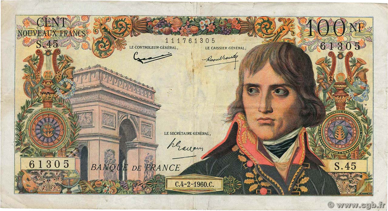 100 Nouveaux Francs BONAPARTE FRANCE  1960 F.59.05 pr.TB