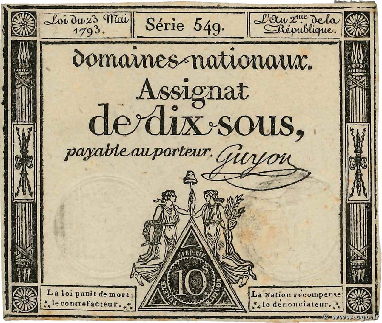 10 Sous FRANCE  1793 Ass.40b SUP+