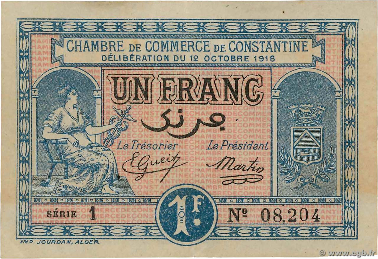 1 Franc FRANCE régionalisme et divers Constantine 1918 JP.140.18 SUP