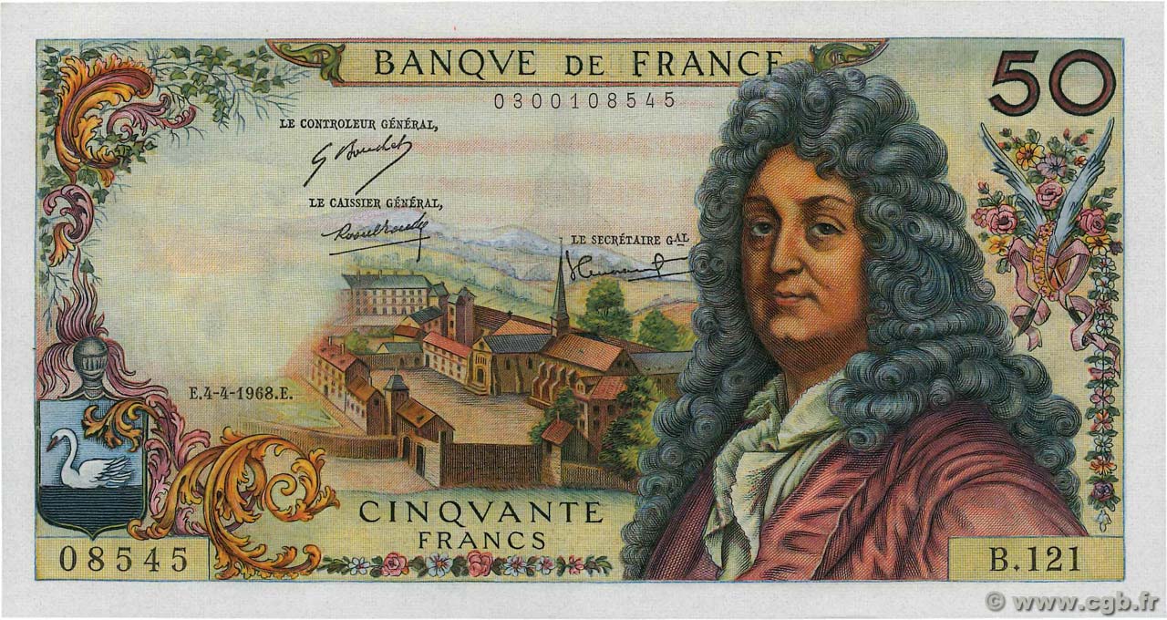 50 Francs RACINE FRANCIA  1968 F.64.11 SC