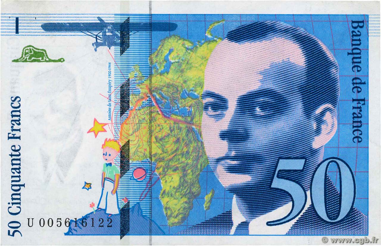 50 Francs SAINT-EXUPÉRY FRANCIA  1993 F.72.02 MBC+