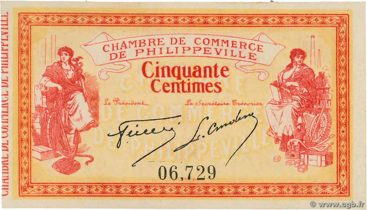 50 Centimes FRANCE régionalisme et divers Philippeville 1914 JP.142.01 SUP+