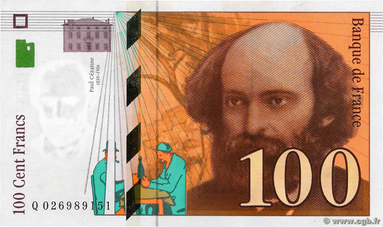 100 Francs CÉZANNE FRANCE  1997 F.74.01 AU-