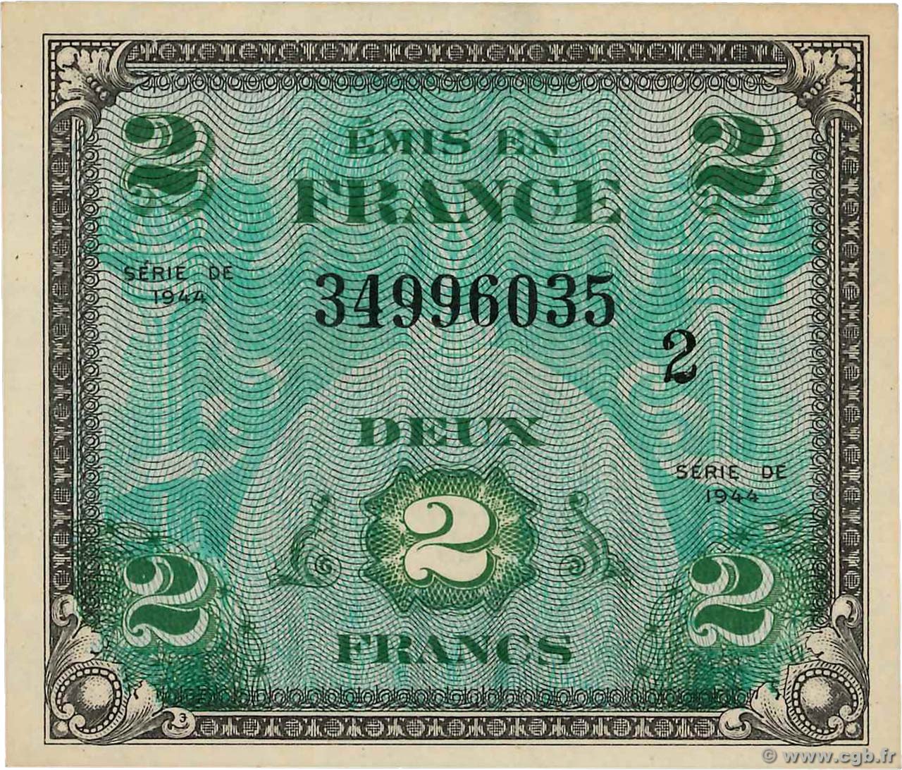 2 Francs DRAPEAU FRANKREICH  1944 VF.16.02 fST+