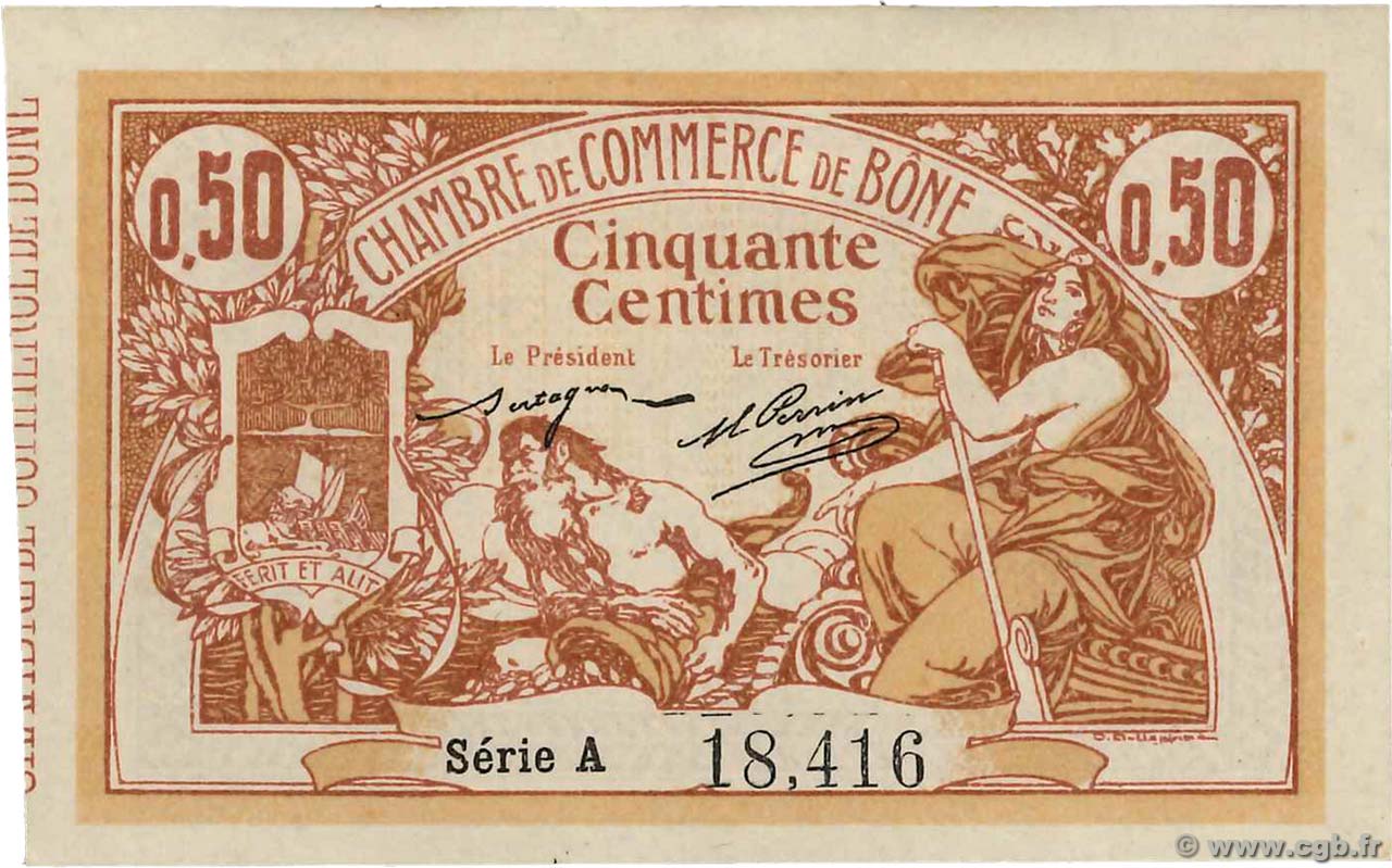 50 Centimes FRANCE régionalisme et divers Bône 1915 JP.138.01 SUP+