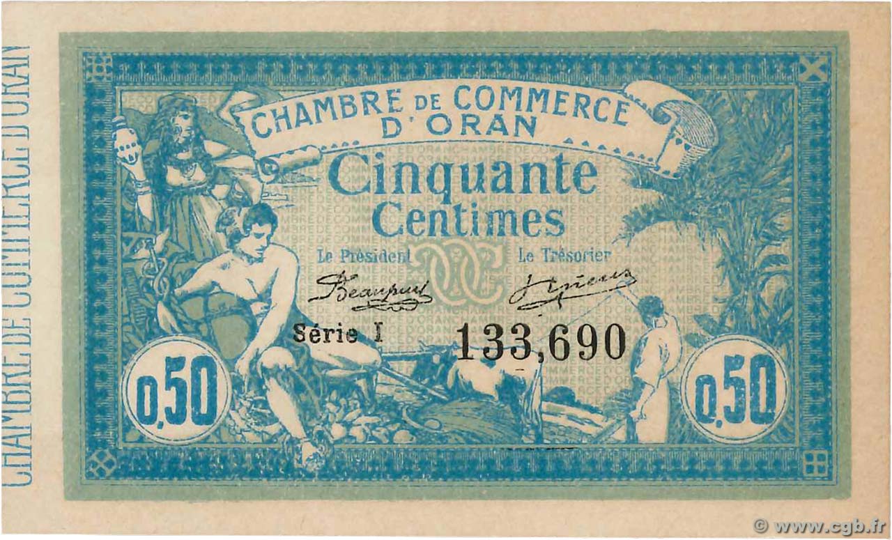 50 Centimes FRANCE régionalisme et divers Oran 1915 JP.141.04 pr.SPL