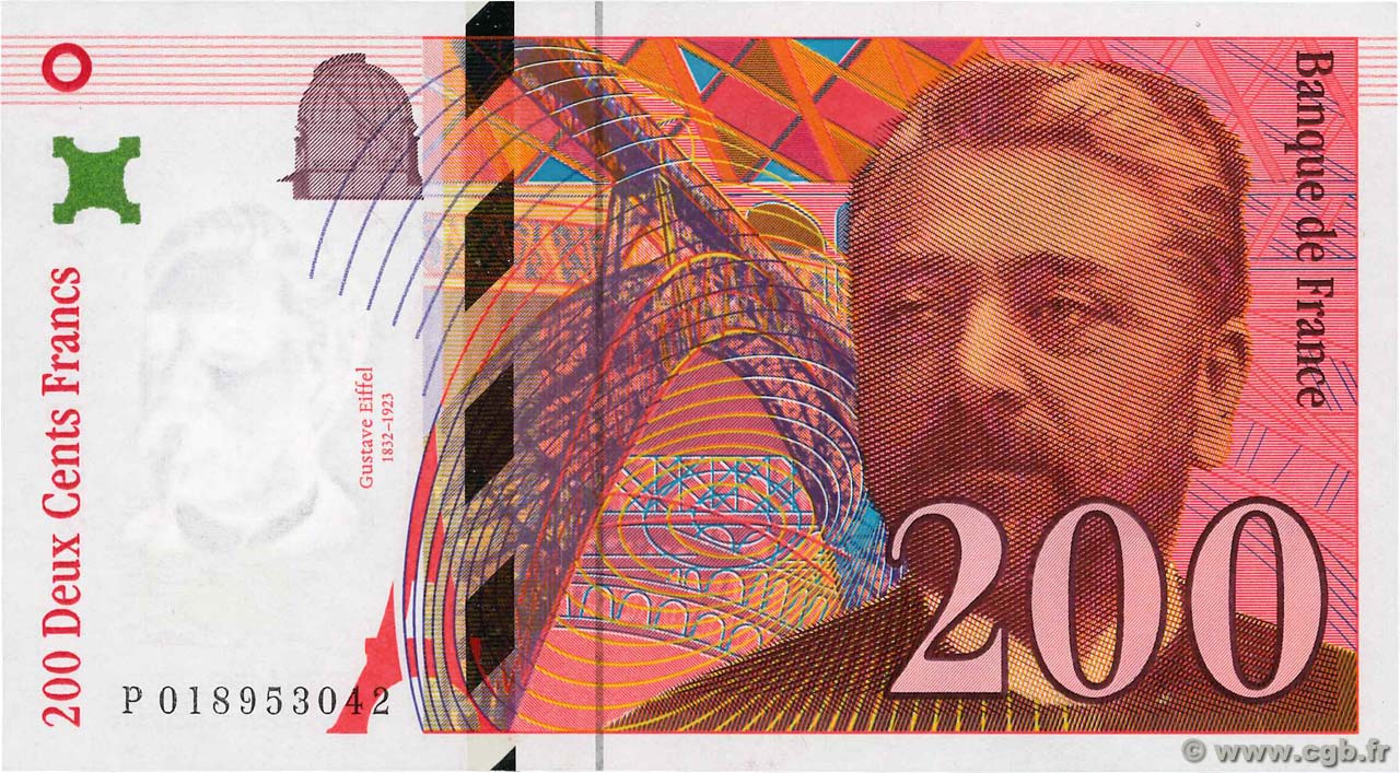 200 Francs EIFFEL FRANCIA  1996 F.75.02 AU+