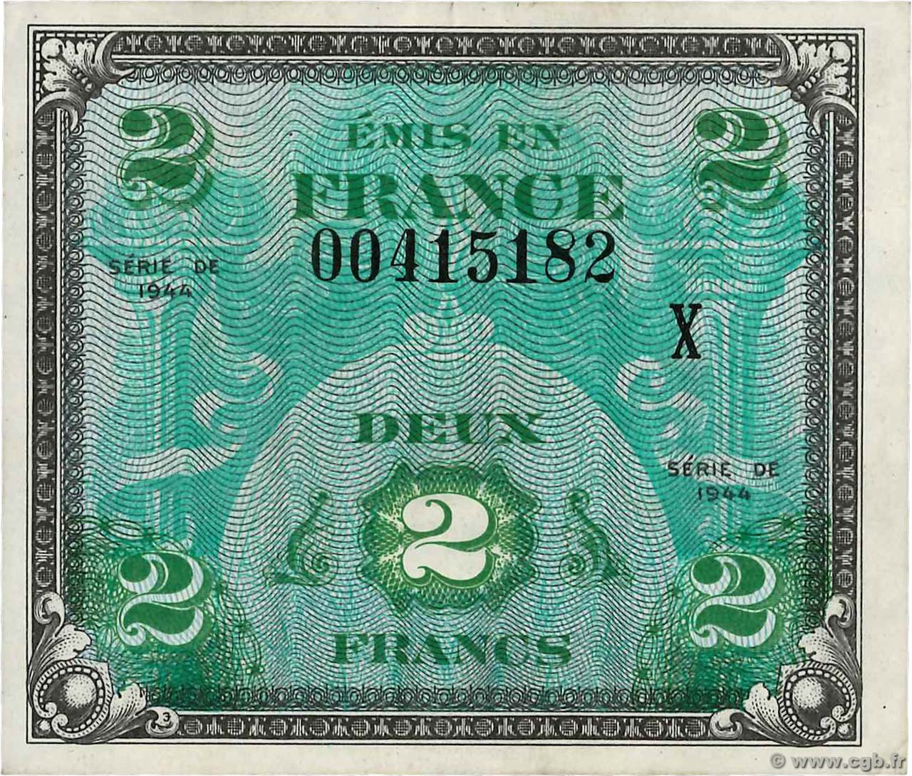2 Francs DRAPEAU FRANCE  1944 VF.16.03 XF