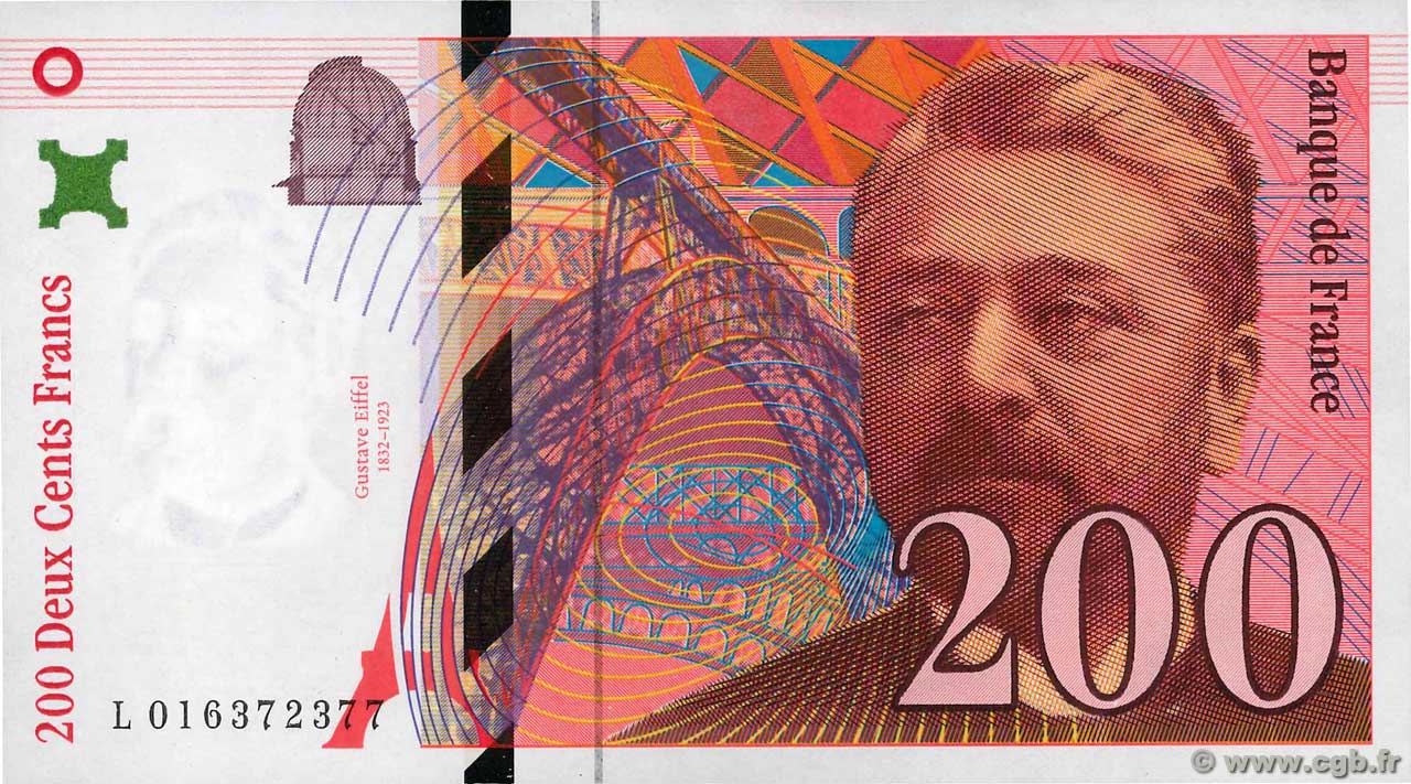 200 Francs EIFFEL FRANCE  1996 F.75.02 XF
