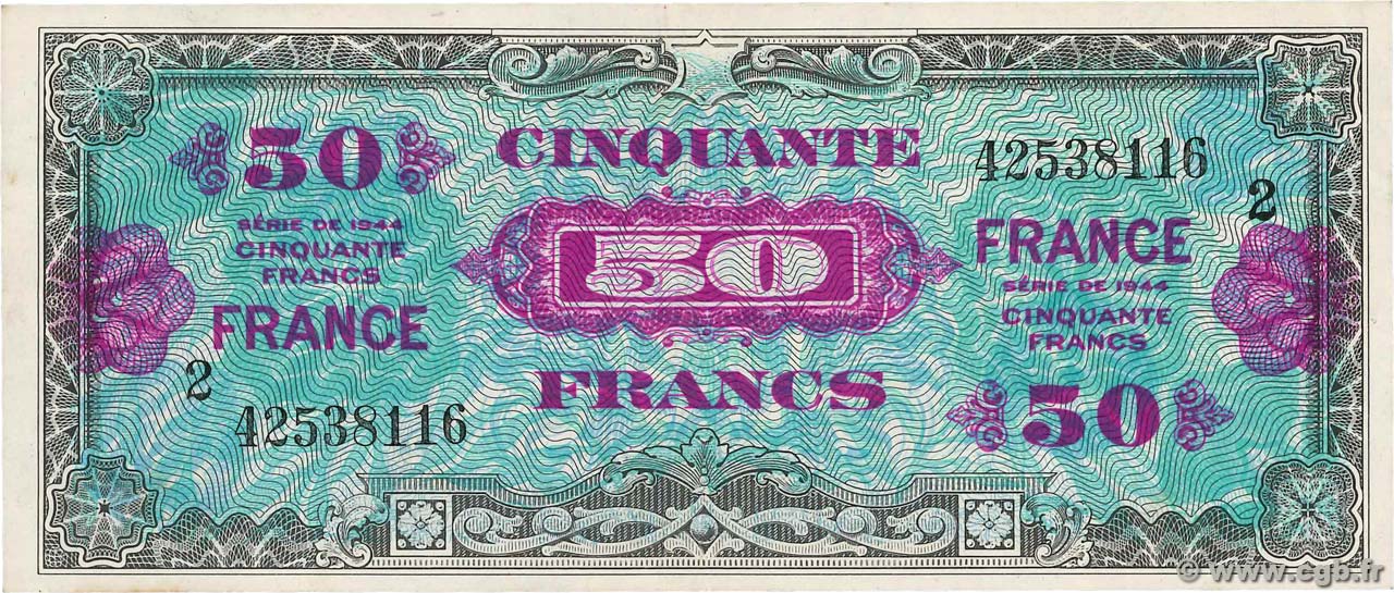 50 Francs FRANCE FRANKREICH  1945 VF.24.02 SS