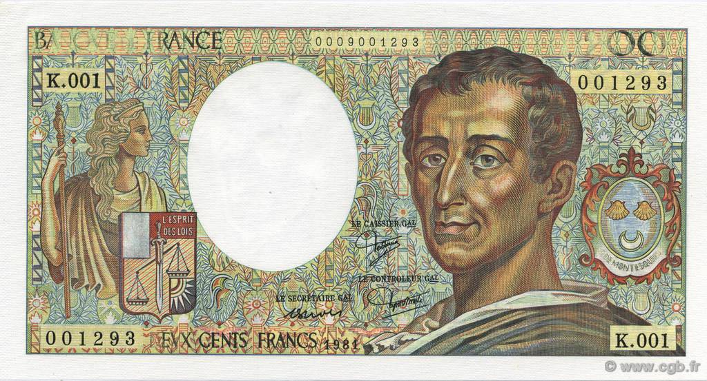 200 Francs Montesquieu Fauté FRANCIA  1981 F.70.01 SC+