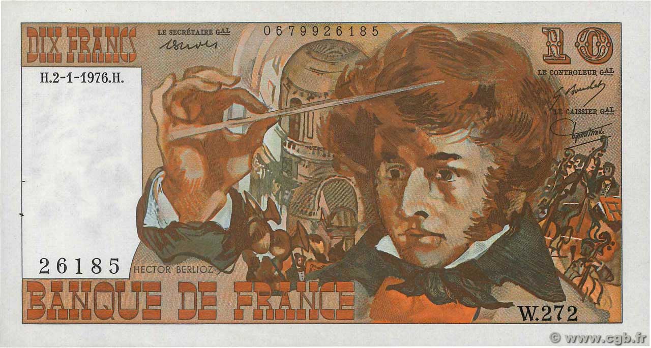 10 Francs BERLIOZ FRANCIA  1976 F.63.16 SPL