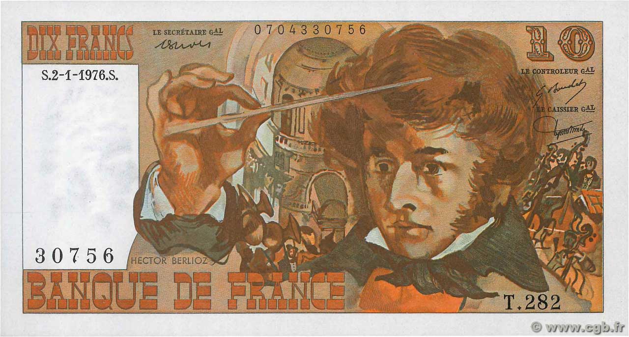10 Francs BERLIOZ FRANCE  1976 F.63.16-282 pr.NEUF