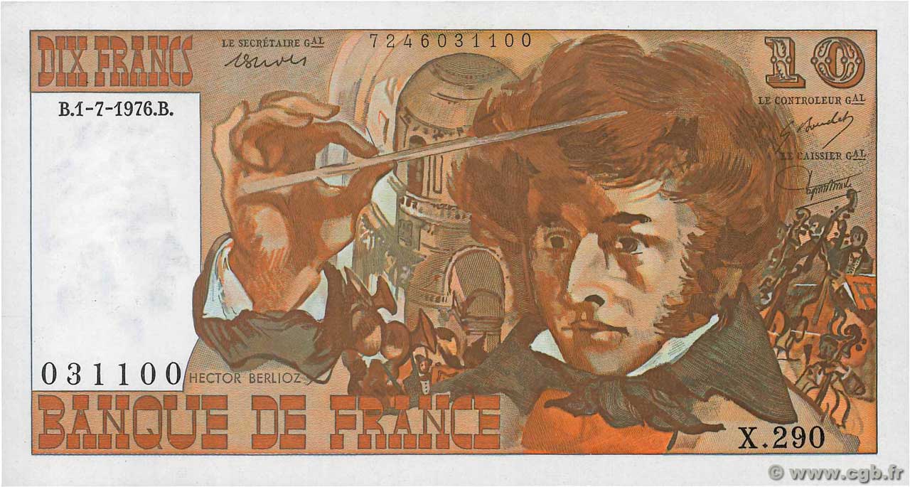 10 Francs BERLIOZ FRANCIA  1976 F.63.19 q.FDC