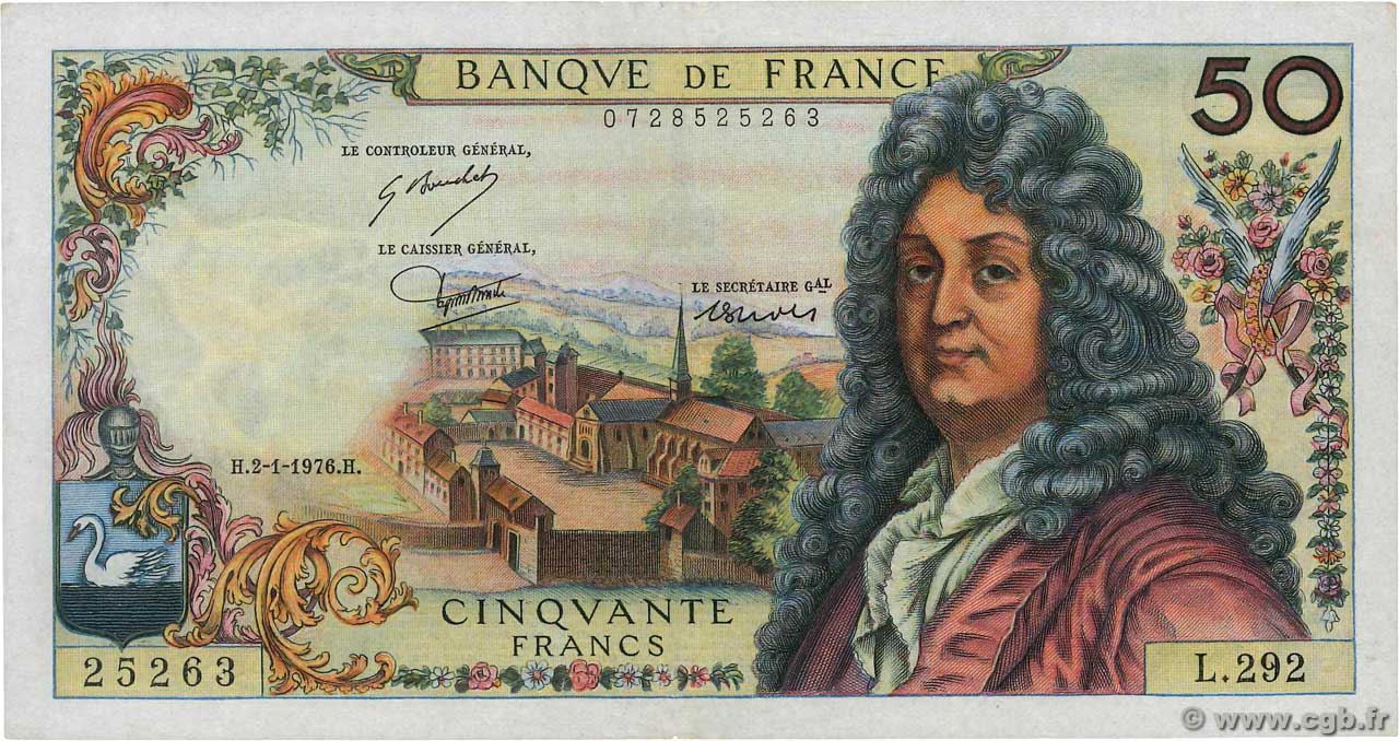 50 Francs RACINE FRANCE  1976 F.64.32 TTB+