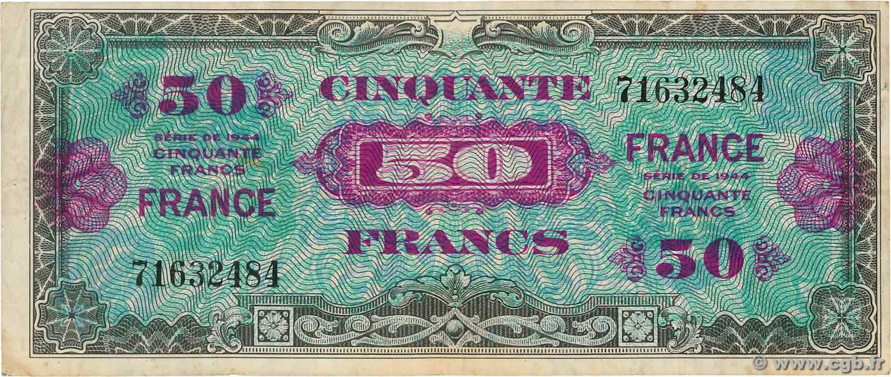 50 Francs FRANCE FRANCIA  1945 VF.24.01 q.BB