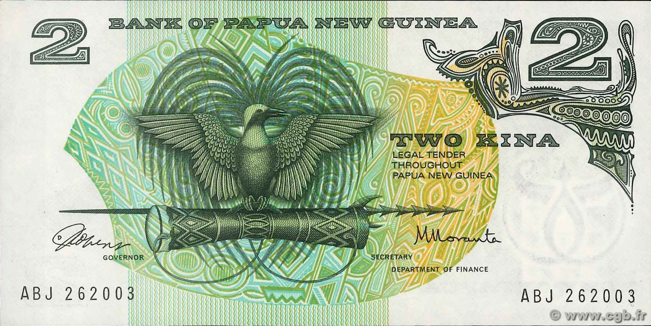 2 Kina PAPUA-NEUGUINEA  1975 P.01a ST