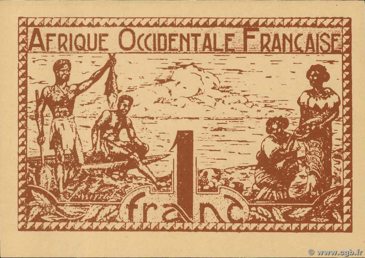 1 Franc AFRIQUE OCCIDENTALE FRANÇAISE (1895-1958)  1944 P.34b NEUF