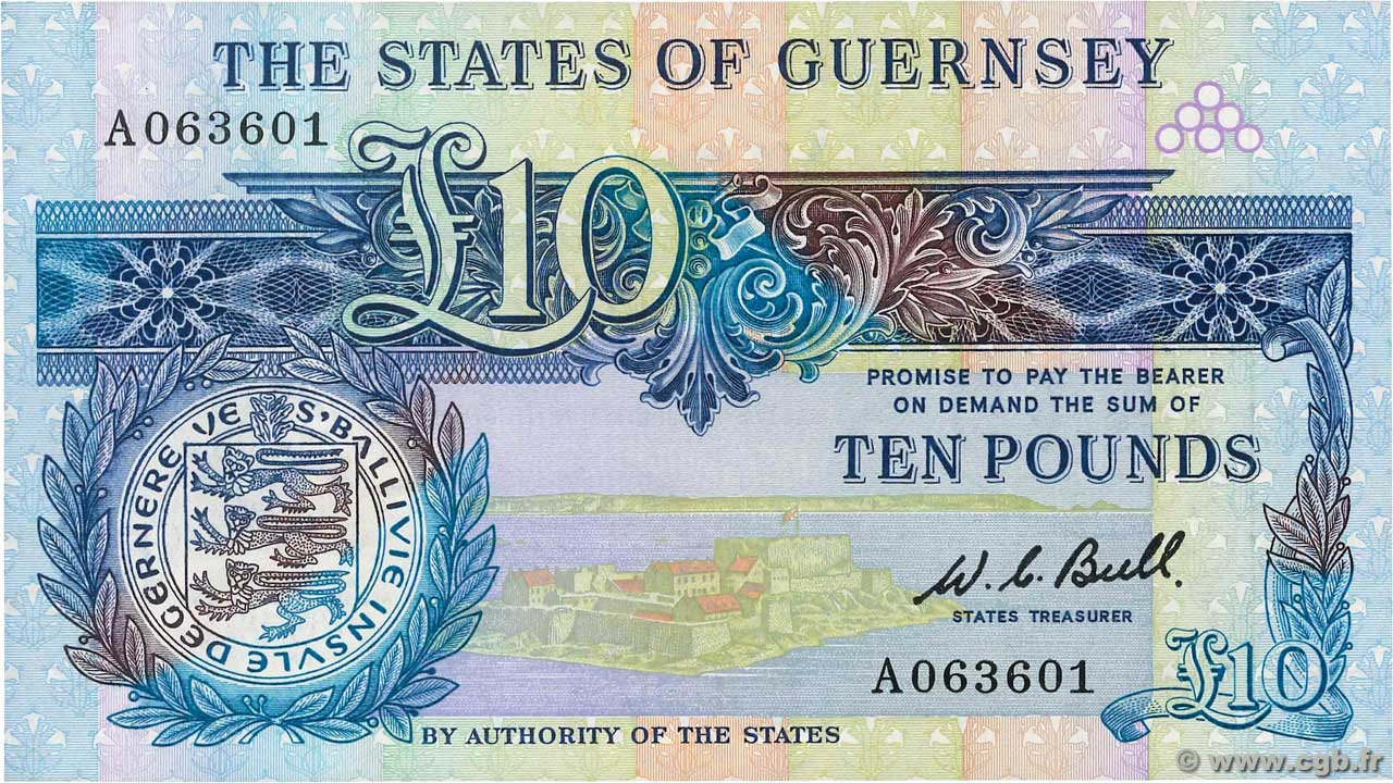 10 Pounds GUERNSEY  1980 P.50a ST