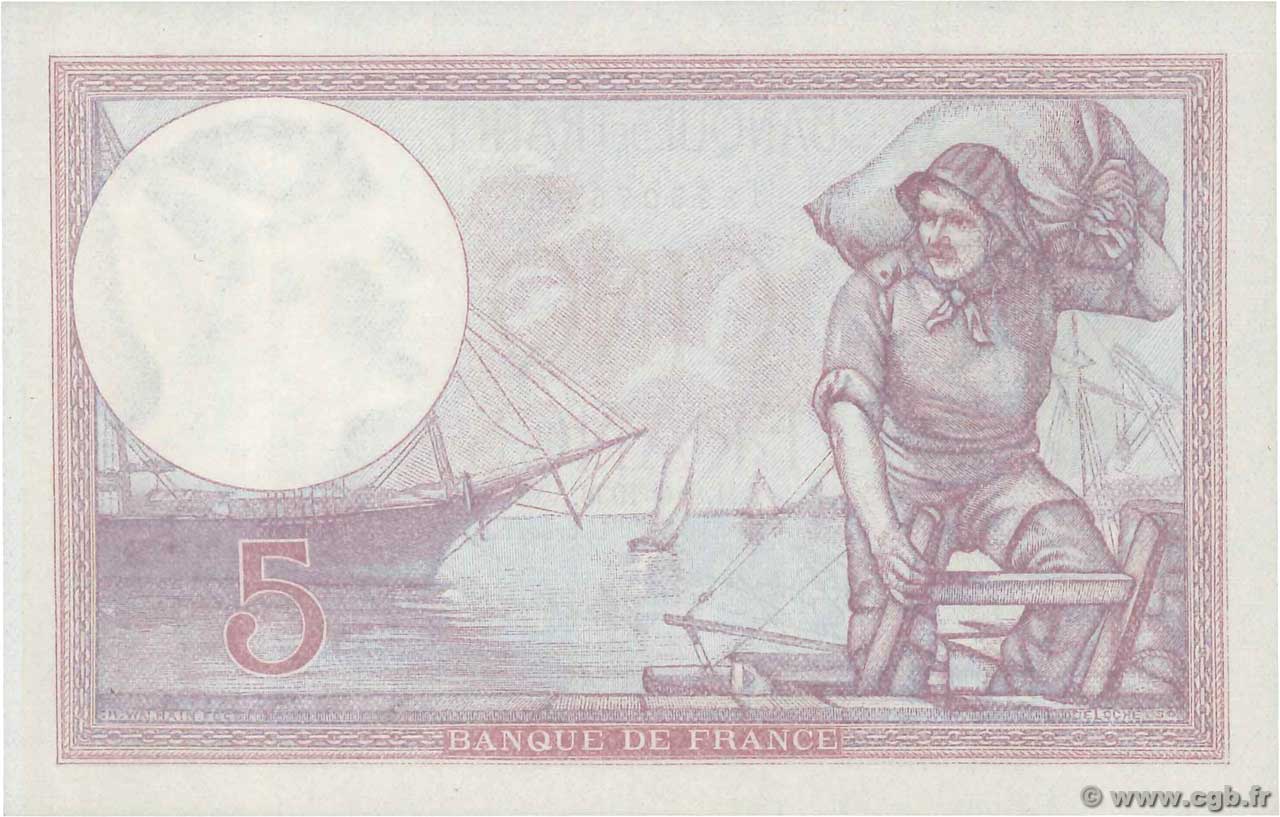 5 Francs FEMME CASQUÉE FRANCE 1917 F.03.01 b72_0364 Billets