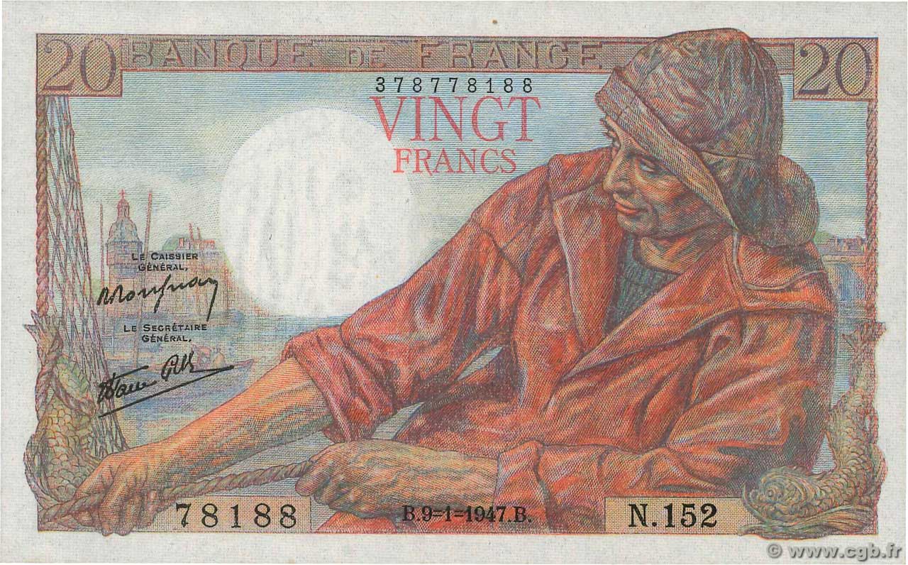 20 Francs PÊCHEUR FRANCIA  1947 F.13.11 SC+
