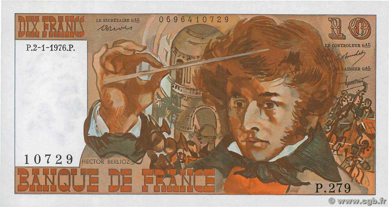 10 Francs BERLIOZ FRANCIA  1976 F.63.16 SC+