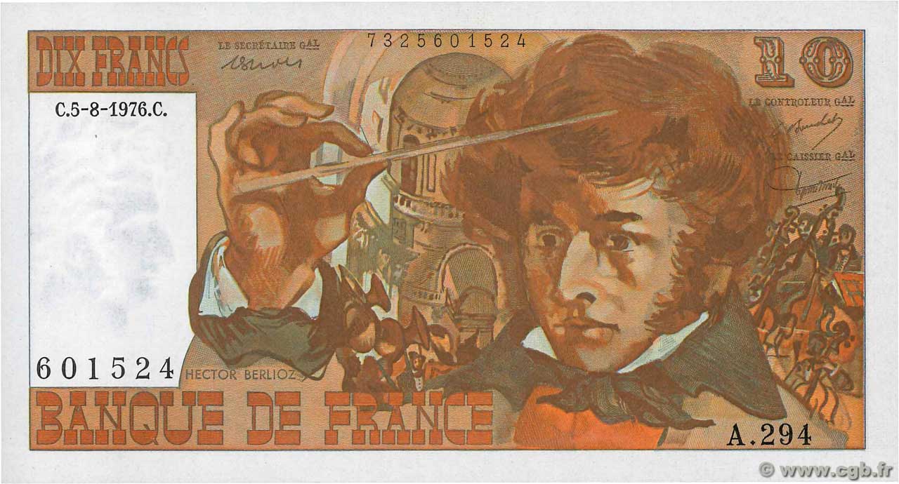 10 Francs BERLIOZ FRANCE  1977 F.63.21 NEUF