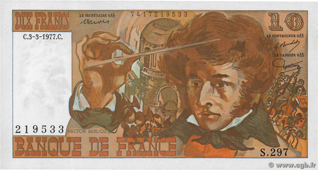 10 Francs BERLIOZ FRANCE  1977 F.63.22 NEUF