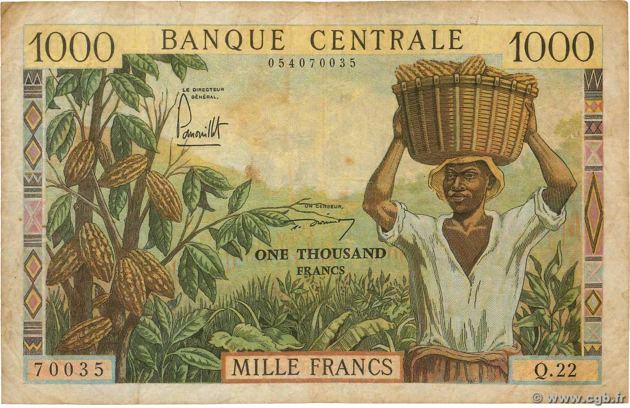 1000 Francs CAMEROON  1962 P.12b F